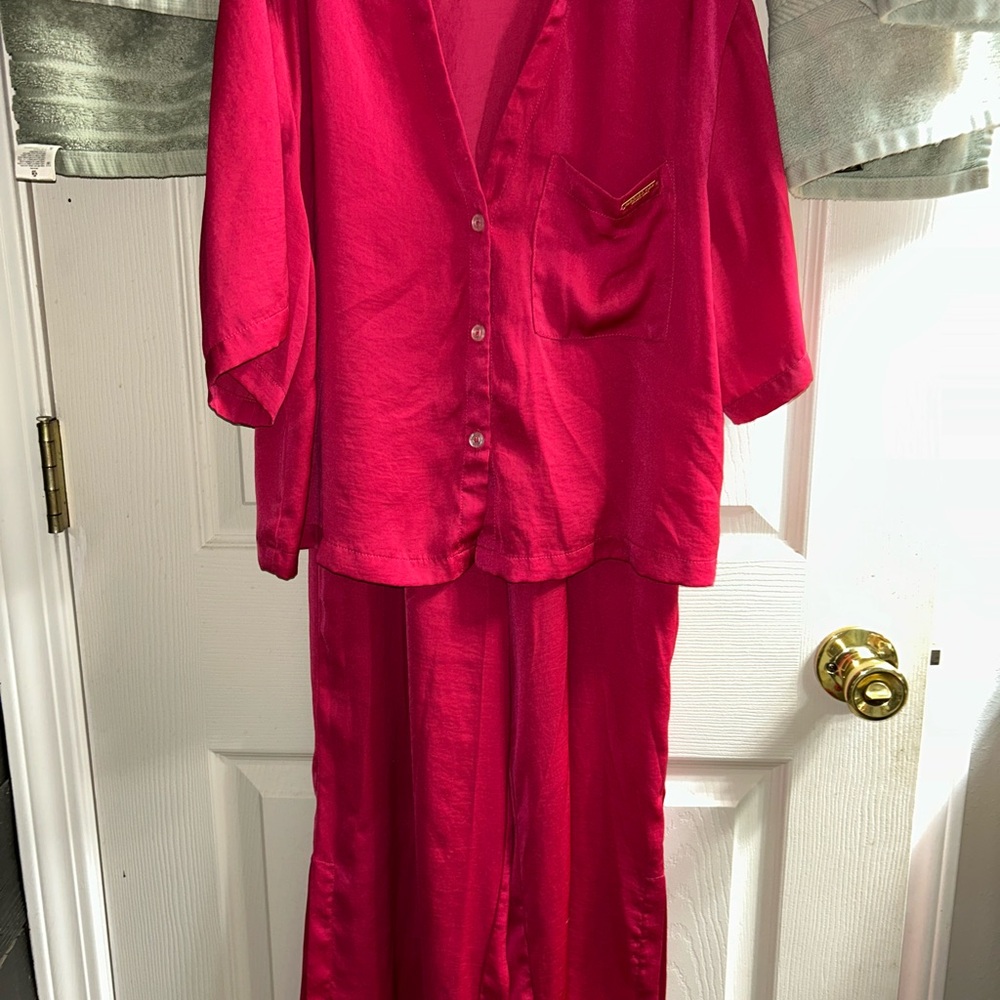 Marc Jacobs Vibrant Pink Satin Pajama Set